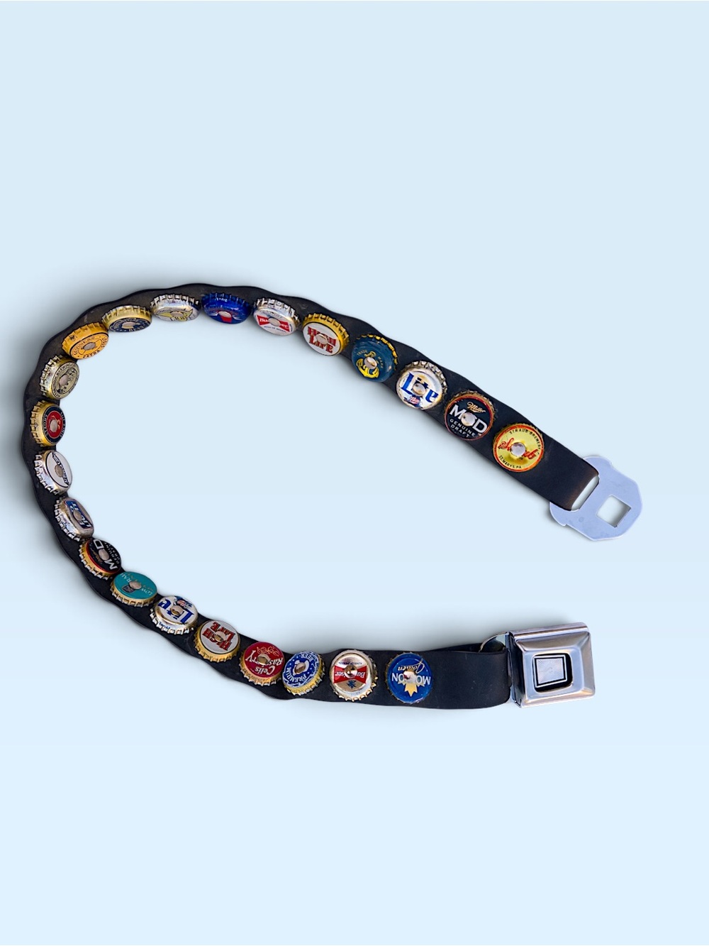Black Bottle Cap Seat “Belt”